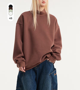 Sudadera Casual de Cuello Alto y Hombros Descubiertos para Mujer, Cálida, 80/20 Algodón y Felpa, para Invierno, con Logotipo - Product Image 5