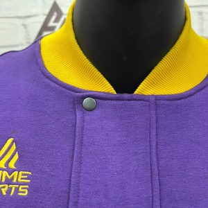 แจ็คเก็ตเบสบอลสไตล์ฮิปฮอปสำหรับผู้ชาย ขายส่ง สำหรับฤดูหนาว ระบายอากาศได้ดี ผลิตจากโพลีเอสเตอร์ 100% แบบ Varsity ติดกระดุมด้านหน้า - Product Image 6