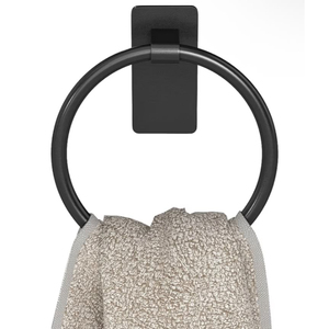 Anillo para toallas de metal rústico, acabado negro, perfecto para el hogar, hoteles, baño y accesorios de aseo. - Product Image 3