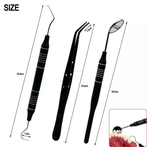 Kit de Instrumentos Dentales Manuales BAFA SURGICAL INSTRUMENTS, 3/5 Piezas, Espejo Bucal, Pinzas, Sonda Curva para Limpieza Dental - Product Image 2