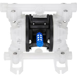 Bomba de Diafragma Doble de 8.8 GPM y 120 PSI con Entrada y Salida de 1/2 Pulgada, Cuerpo de Polipropileno y Diafragma de PTFE para Piezas Neumáticas - Product Image 1
