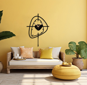 Minimalist Black Metal Wall <b>Clock</b>, Modern Silent Oversized <b>Clock</b> - Product Image 1