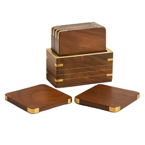 Premium Modern Wooden Handmade Tea Coaster Dining Table Decor Accessories Coaster <b>Set</b> for Hot Pots Durable Long Lasting - Product Image 1