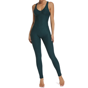 New Style Women's Clothing Sportswear Jumpsuits Cross <b>Back</b> Design Sleeveless High Stretchable Fitness Gym Jumpsuit - Product Image 4