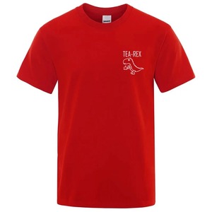 T-shirt à manches courtes pour homme avec imprimé dinosaure, jaune, décontracté, col rond, jersey en coton, coupe classique - Product Image 2