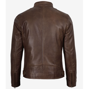 Nouvelle Arrivée 2026 OEM – Veste en Cuir de Vachette Marron Foncé Authentique pour Hommes – 100% Haute Qualité, Faible MOQ – Vestes Chauffantes Tendance pour l'Hiver - Product Image 2