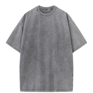 Acid Washed Oversized Men <b>T</b> <b>Shirt</b> 100% Cotton O Neck Short Sleeve Streetwear <b>T</b> <b>Shirt</b> Wholesale Distressed Tee Graphic Oversized - Product Image 2