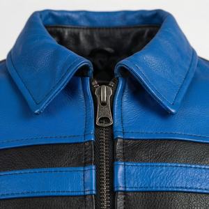 Veste en cuir pour homme NAI-0477B, style motard, vêtement de moto, équipement de conduite, couleur personnalisable, vente en gros. - Product Image 4