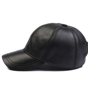 Gorra de béisbol de cuero genuino para hombre, gorro de béisbol de cuero genuino, lavado con agua caliente, venta al por mayor, LC-0002 - Product Image 1
