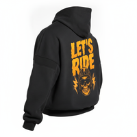 Blouson de moto blindé personnalisé avec doublure en Kevlar, veste de motard avec protections CE amovibles, sweat-shirt graphique Let's Ride Skull
