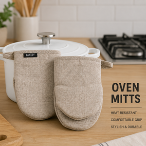Premium Cotton Mini Oven Mitts 14x22 cm | Heat Resistant Kitchen Gloves <b>Pot</b> <b>Holders</b> for Baking Cooking BBQ Microwave & Hot Dishe - Product Image 4