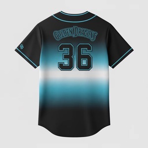 เสื้อเบสบอลชายโกลเด้น ดราก้อนส์ แขนสั้น สีไล่ระดับแบบซับลิเมชั่น ผ้าโพลีเอสเตอร์ดูดซับความชื้น ชุดกีฬาสำหรับผู้ใหญ่ - Product Image 5
