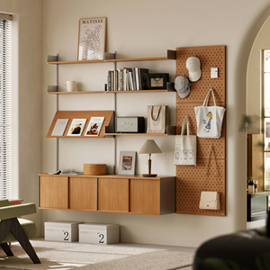 Accessoires pour panneaux perforés, support mural en bois pour panneaux perforés, pour l'organisation et le rangement à la maison ou au bureau - Product Image 1