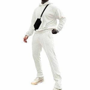 Survêtement pour homme à capuche, style unique, décontracté, couleur unie, séchage rapide, respirant, look streetwear moderne, coupe classique, hiver - Product Image 1