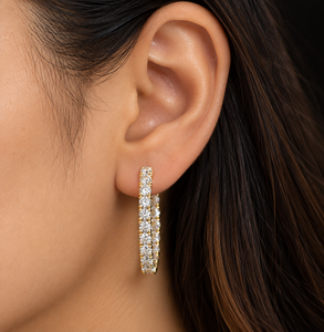ต่างหูเพชรทรงกลมแบบคลาสสิก ผลิตในห้องปฏิบัติการ ทอง 10K 14K 18K เงิน 925 935 ชุบโรเดียม เหมาะสำหรับงานหมั้นและงานแต่งงาน เครื่องประดับคุณภาพสูง - Product Image 2