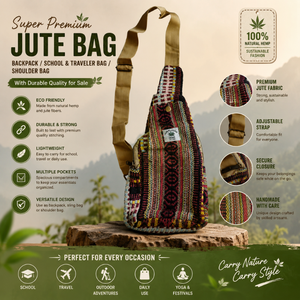 Premium Quality Jute Backpack Shoulder Travel <b>Bag</b> | Durable School Traveler Carry <b>Bag</b> for Daily Use Sale Premium Quality Design - Product Image 5
