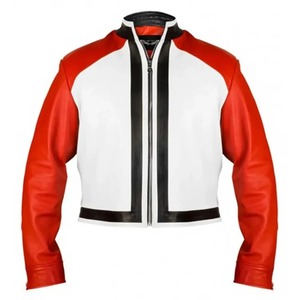 Veste en cuir véritable de style anime pour hommes, veste rétro de motard, streetwear - Product Image 2