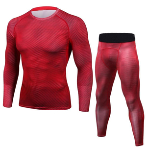 Customized MMA Long Sleeve Rash Guard Set BJJ Grappling <b>Compression</b> <b>Shirt</b> <b>Men</b> Gym Running Training Sportswear High Waist - Product Image 5