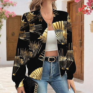 <b>Womens</b> Sheep Skin Bomber <b>Jackets</b> Long Sleeve Lightweight Windbreaker Outwear Tops for Stylish Everyday Fashion - Product Image 6