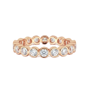 Wholesale Round Lab Grown Diamond 10K 14K Solid Gold Bezel Set Full Eternity Band Stackable Band Fashion Moissanite Diamond Ring - Product Image 2