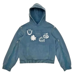 Sweat à capuche unisexe en molleton 100 % coton, impression DTG, coupe classique, épais, avec étiquette tissée et broderie – Vente en gros - Product Image 4