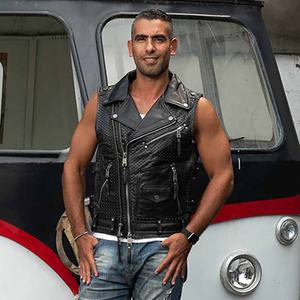 Chaleco de Cuero Perforado para Motociclistas, con Cierre Cruzado y Múltiples Bolsillos, para Hombre, OEM ODM - Product Image 2