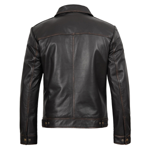 Premium Custom Leather <b>Jacket</b> for Men Stylish Riding Coat Durable Windproof Casual Fashion Streetwear Outerwear - Product Image 4