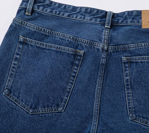 Pantalones Vaqueros Retro Azules para Hombre, Estilo Casual Simple con Bolsillos, Lavados y Desgastados, de Pierna Recta Ancha, Holgados, Tipo Bootcut - Product Image 3
