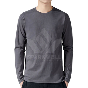 T-shirt à manches longues pour homme Sparkwell Industry, col rond, coupe classique, jersey en coton respirant, logo imprimé sur le devant - Product Image 4
