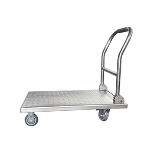 Camion utilitaire en acier inoxydable de chariot à plate-forme pliable portatif de chariot de charge lourde pour l'usage de stockage d'entrepôt - Product Image 1