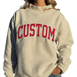 Women's Hoodless Polka Dot Mock Neck Sweatshirt Custom Oversized <b>Cute</b> Fall Baggy Loose Fit Long Sleeve Cozy Soft Top Apparel - Product Image 1