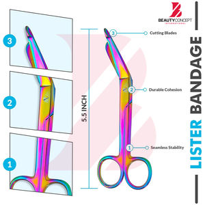 Ciseaux à pansements manuels multicolores en acier inoxydable, ciseaux médicaux pour traumatismes, ciseaux EMT, premiers secours, chirurgie, infirmière, équipement d'hôpital et de clinique - Product Image 2