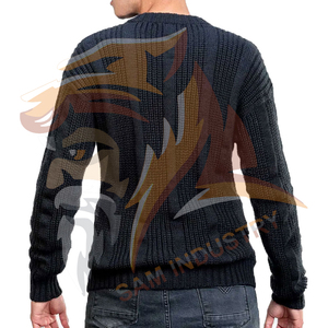 Pull à col roulé élégant pour homme, mode hiver, coupe ajustée, moderne, confortable, manches longues, tricoté, 100% laine - Product Image 2