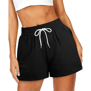 Shorts de sport personnalisés pour femmes, couleur unie, taille élastique, coupe confortable, cordon de serrage, shorts de jogging d'été pour femmes - Product Image 1