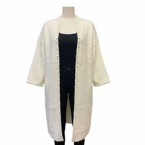 Manteau cardigan long en maille blanc nacré Jack and Jill, style duster, ouvert sur le devant, élégant, chaud, pour femme - Product Image 1