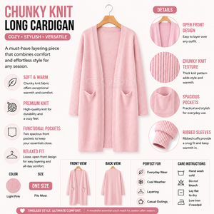 Abrigo Casual de Manga Larga con Botones en la Parte Delantera, Corte Holgado, Nueva Colección Otoño-Invierno de la Hermandad Femenina Cosh International, en Acrílico - Product Image 6