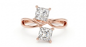 Anillo de Compromiso con Diamantes de Corte Princesa para Mujer, Diamantes Cultivados en Laboratorio - Product Image 1