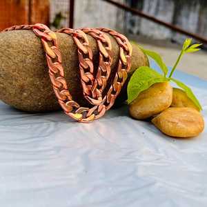 Vintage <b>Copper</b> Curb Chain Bracelet Retro Urban Jewelry Handmade Statement Accessory Premium Fashion Gift For Women Men - Product Image 5