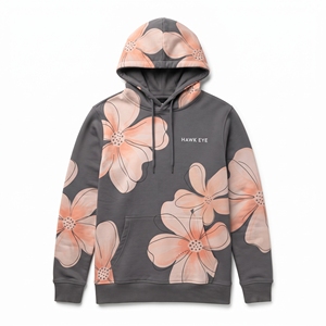 Sweat-shirt à capuche personnalisé pour femme, imprimé fleurs, sublimation, avec cordon de serrage et poche avant, décontracté pour tous les jours - Product Image 4