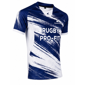 เสื้อรักบี้แขนสั้นผู้ชาย Pro-Fit แบบซับลิเมชั่น ระบายเหงื่อได้ดี ทรงพอดีตัว คอวี เหมาะกับทุกฤดู ผลิตจากโพลีเอสเตอร์ผสมสแปนเด็กซ์ - Product Image 3