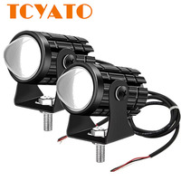Feux LED TCYATO pour moto, mini feux de route bicolores, projecteur universel pour la modification/amélioration des camions, remorques, tout-terrain