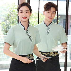 Camisa Negra Bordada con Diseño Personalizado, Chaqueta de Calidad para Camarero, Uniforme de Hotel, Ropa de Camarero, Uniforme de Servicio - Product Image 1