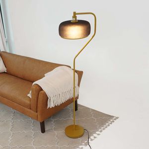 Lampadaire Astris 110 120V noir pulvérisé et doré - Product Image 5
