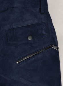 Vaqueros Cargo de Cuero de Ante Azul Oscuro - Estilo - Product Image 2