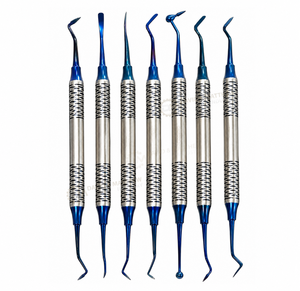 Kit de restauration dentaire en composite, instruments manuels en acier inoxydable, tête bleue en titane, certifié CE ISO - Product Image 1
