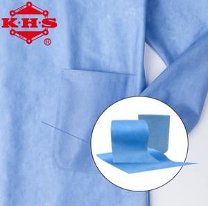 Tela no tejida médica impermeable transpirable ligera para barrera para protección viral laminada para batas quirúrgicas - Product Image 1