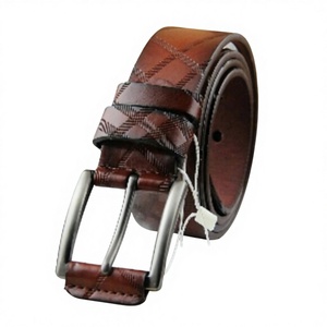 Handcrafted Genuine Leather Men's Belt Steel Buckle Fashionable Durable High Comfortable Leather Belts Waterproof Eco-Friendly - Product Image 1