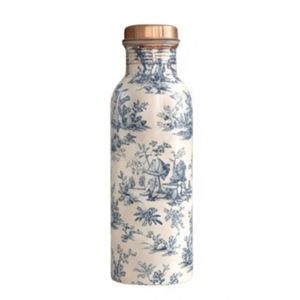 Handmade 100% Pure Copper Water <b>Bottle</b> Designer <b>Vintage</b> Floral Print Leak Proof Ayurvedic Health Drinkware for Yoga Office - Product Image 4