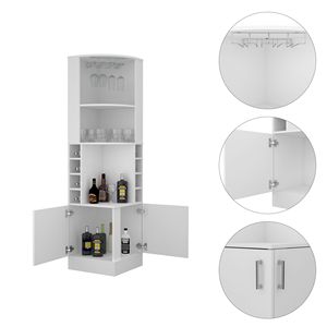 Mobile bar bianco per 8 bottiglie con 2 ripiani - Product Image 4