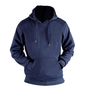 Sweat-shirt à capuche noir uni pour homme, coupe classique, tricoté, manches longues avec poche, respirant, décontracté, été, 100% coton molletonné - Product Image 5